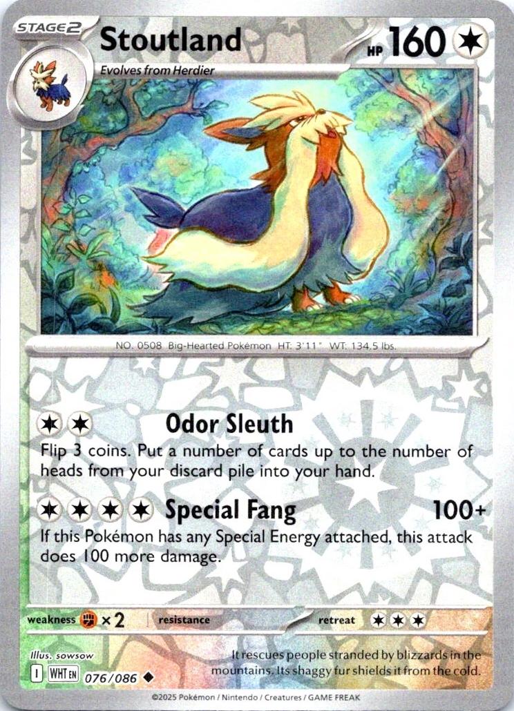 White Flare Stoutland [Reverse] Pokémon card